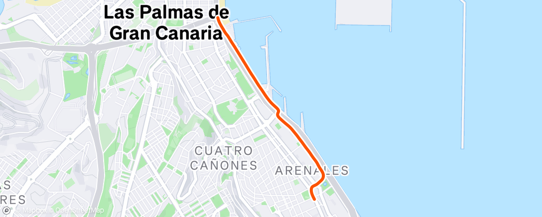 Map of the activity, Afternoon Run