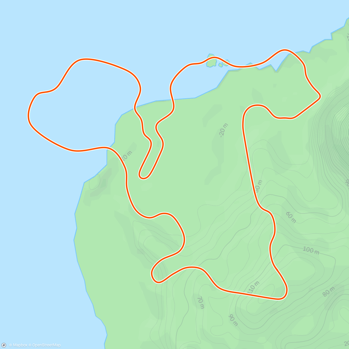 Mapa da atividade, Zwift - 5K Loop in Watopia