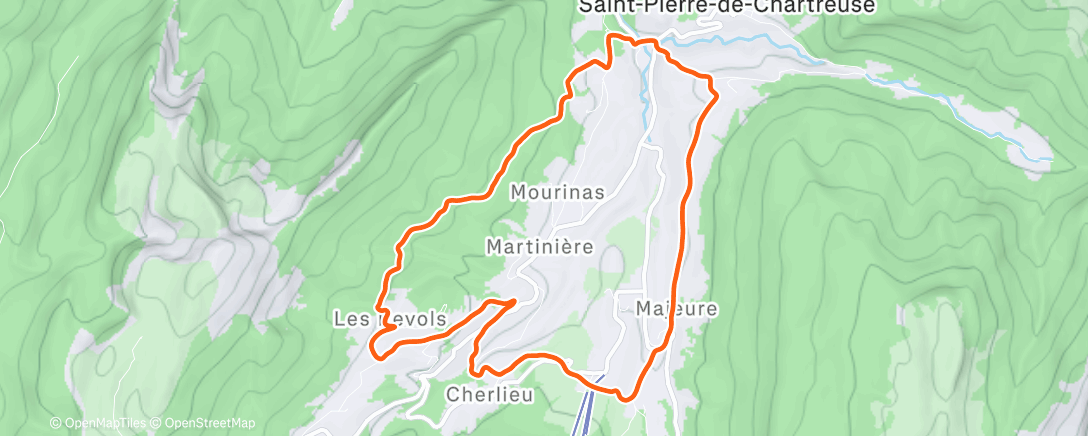 Map of the activity, Trail le midi