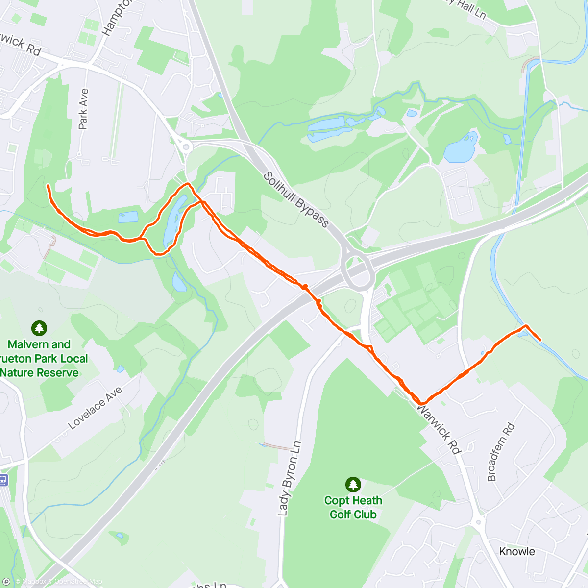 Map of the activity, Recce for parkrun