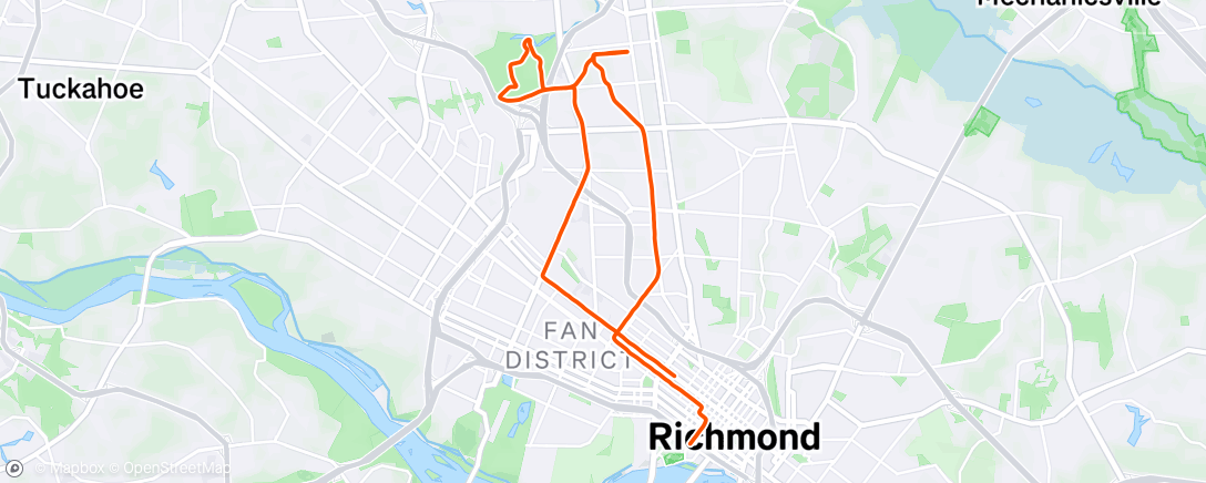 Map of the activity, Morning Run