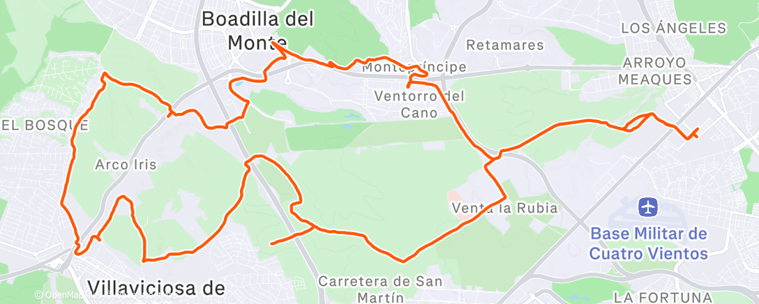 Map of the activity, Bicicleta por la tarde
