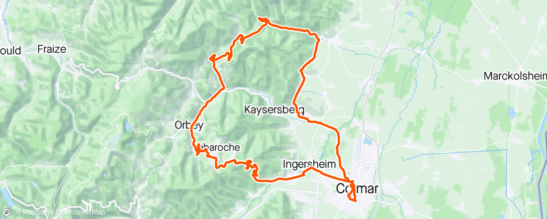 Map of the activity, Kientzheim Ribeauvillé Aubure Freland Hachimette Orbey Tannach
CCC {10}