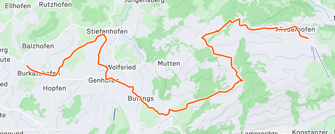 Map of the activity, Afternoon Ride