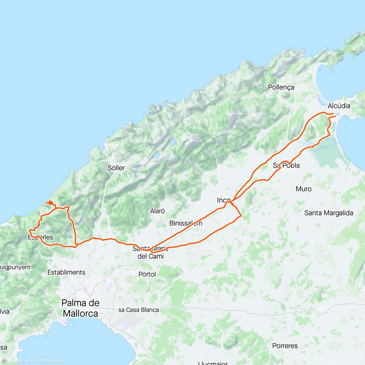 Map of the activity, Not rest day