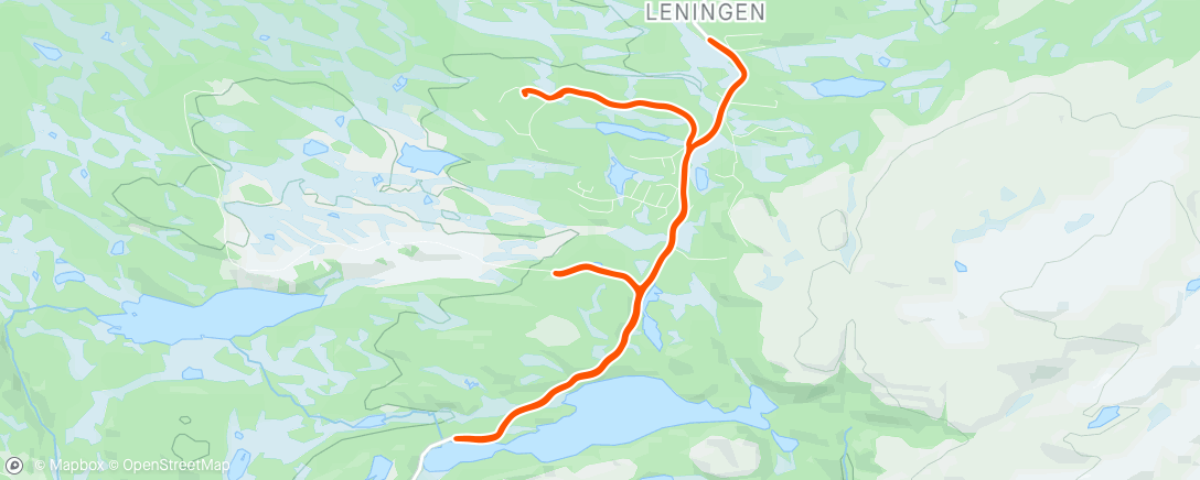 Map of the activity, 3x12 min på småkupert fjellgrus