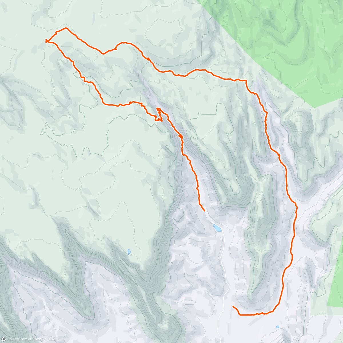 Map of the activity, Squirrel canyon to Water Canyon