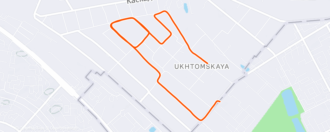 Map of the activity, Evening Run