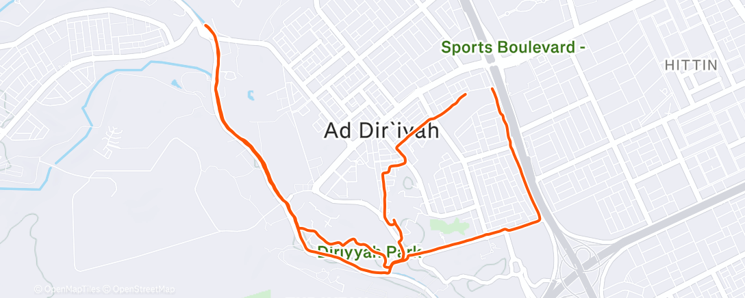 Map of the activity, Morning Run