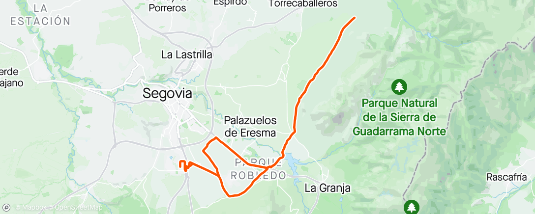Mapa da atividade, Bicicleta eléctrica vespertina
