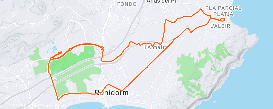 Map of the activity, Fietsen