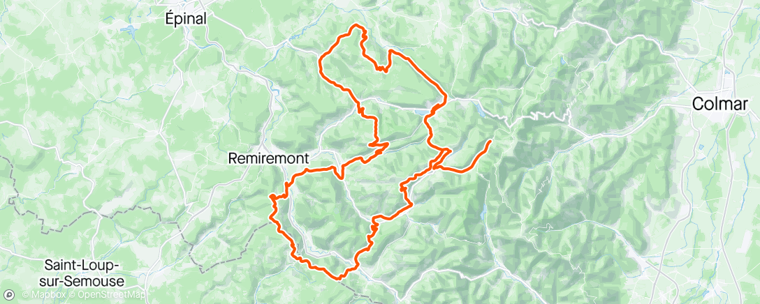 Map of the activity, Toertje fietsen in de vogezen