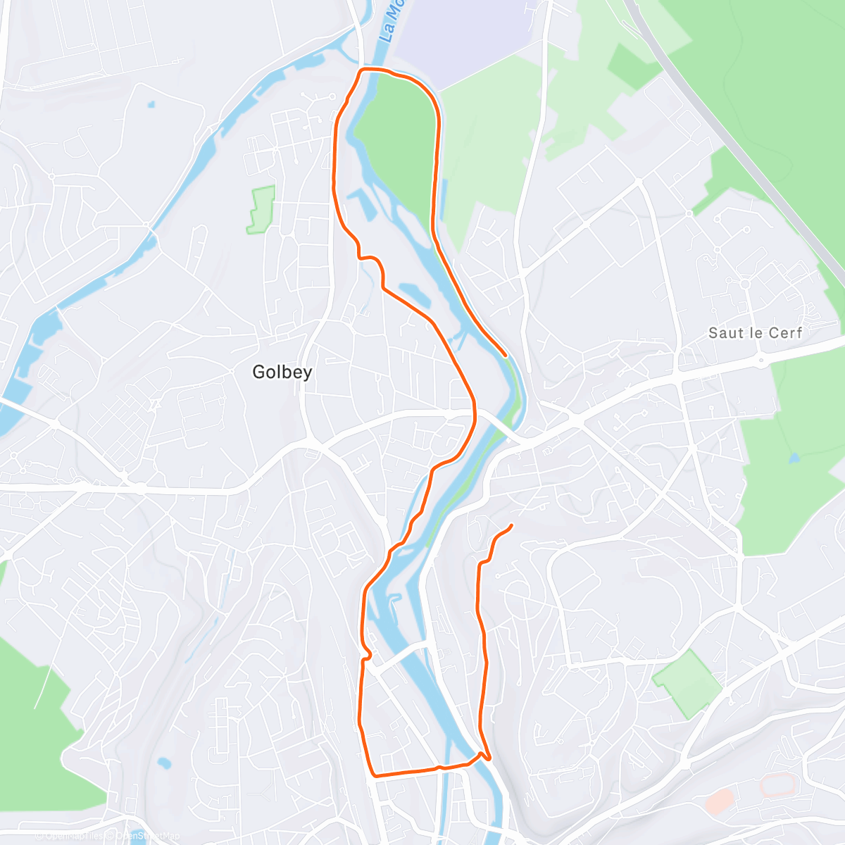 Map of the activity, Course à pied dans l'après-midi