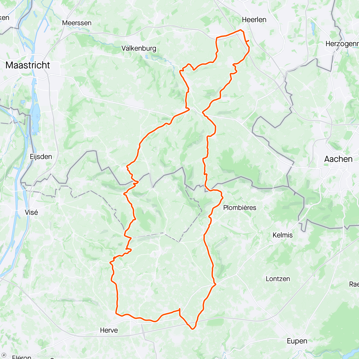 Map of the activity, Ochtend rondje met Sven