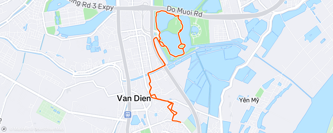 Map of the activity, Afternoon Run