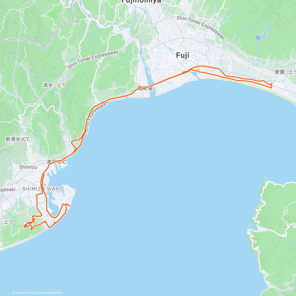 Карта физической активности (薩埵峠と日本平/ Satta Pass and Nihondaira)