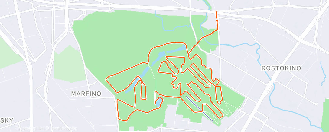 Map of the activity, Длительная - ВДНХ/Останкино