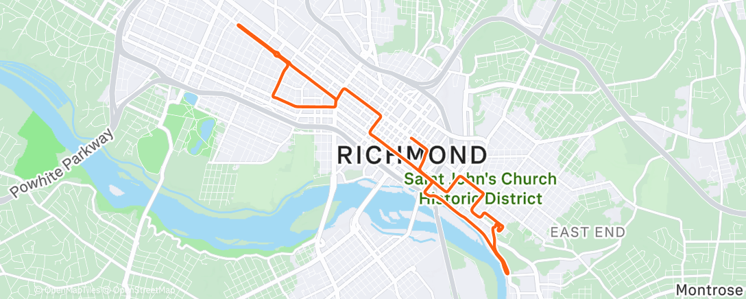 Map of the activity, Zwift - M!nkorrekt's Meetup on Richmond Rollercoaster in Richmond