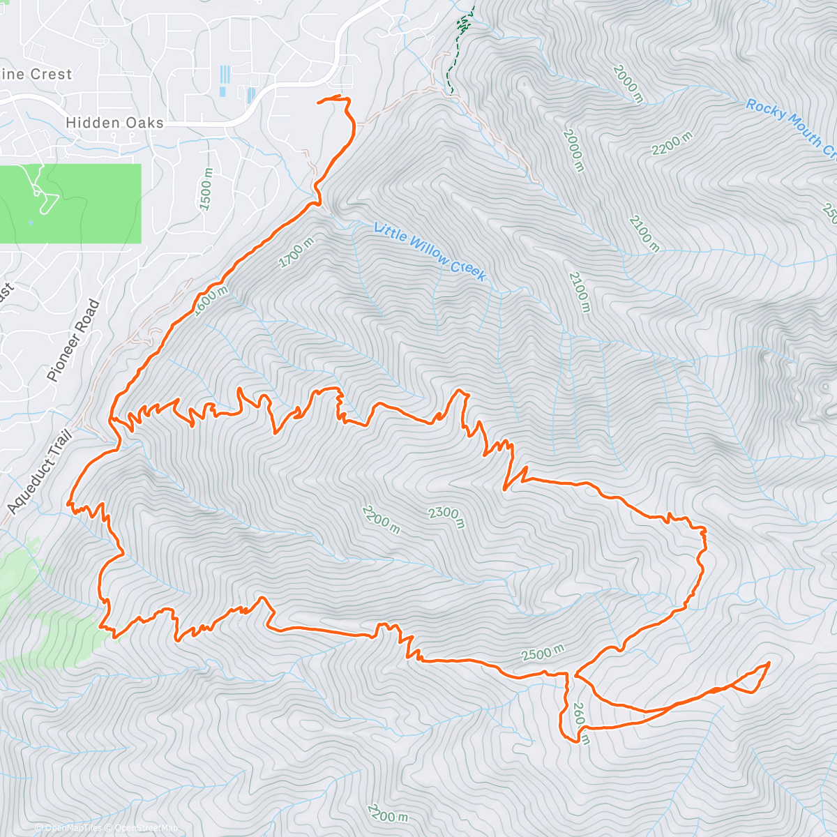 Map of the activity, Afternoon Trail Run