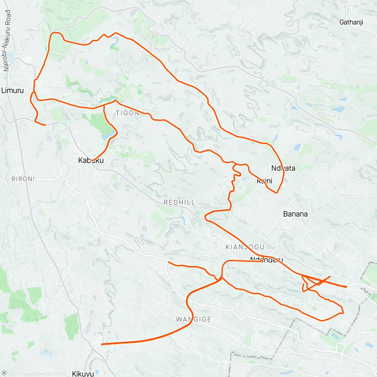 Map of the activity, Recovery Ride