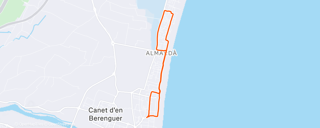 Map of the activity, Carrera de tarde
