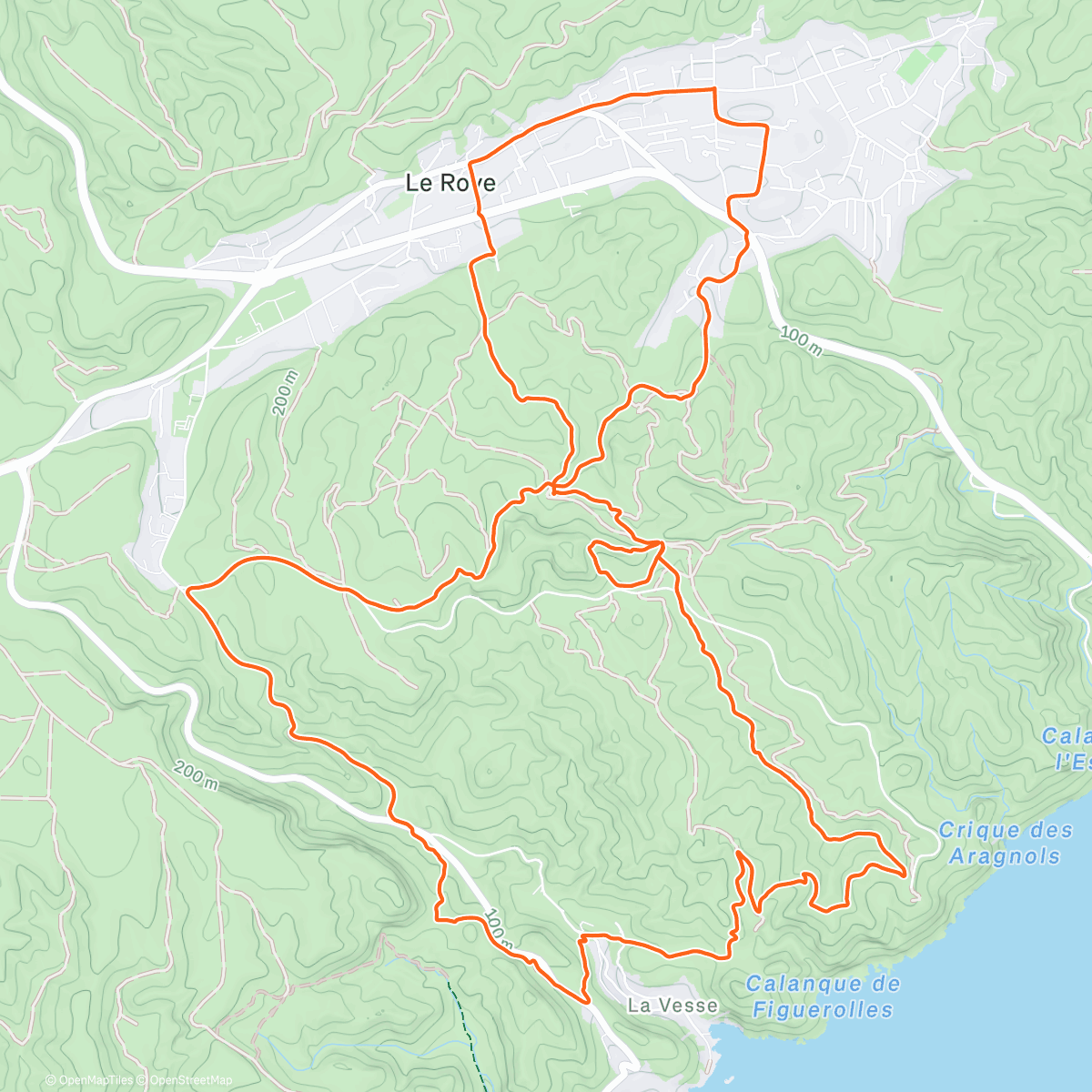 Map of the activity, Sortie VTT le midi