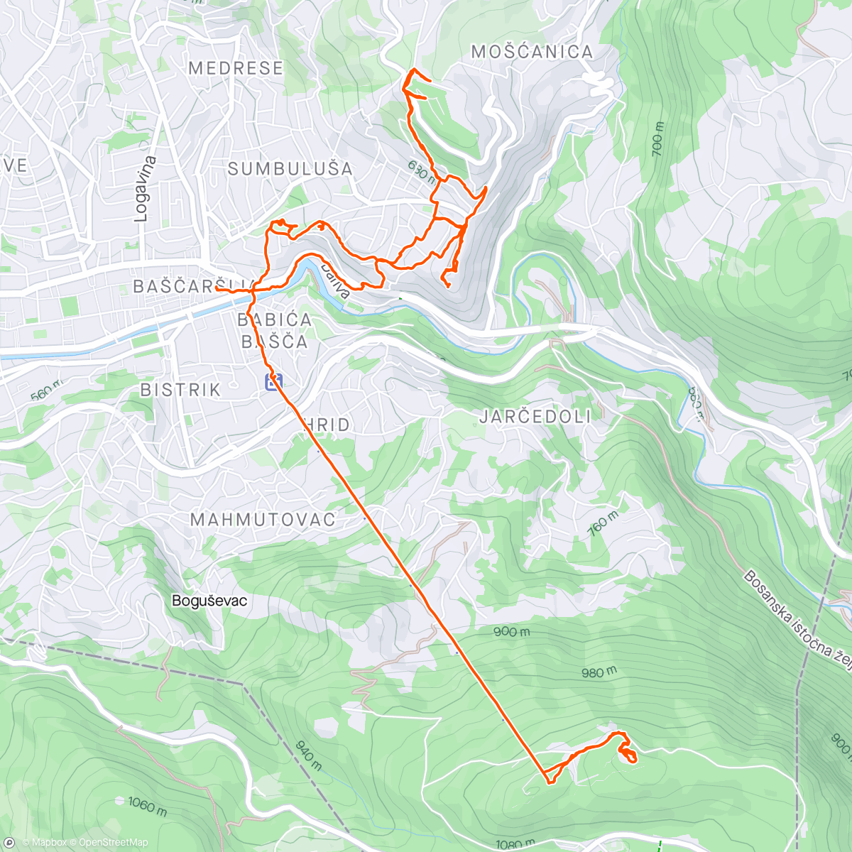 Map of the activity, Sarajevo