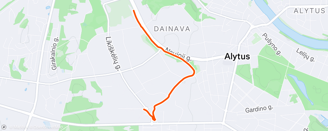 Map of the activity, Evening Walk
