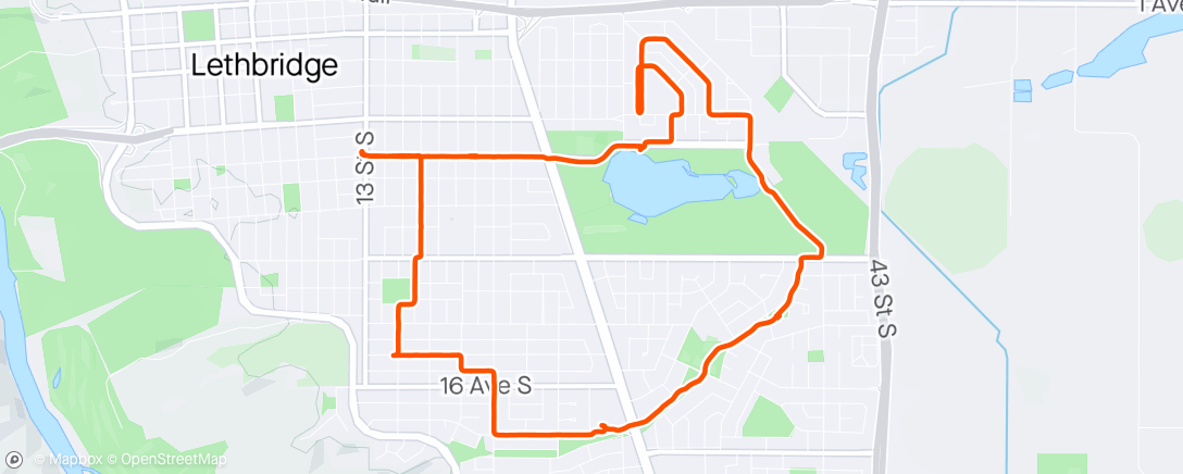 Map of the activity, Sunday ride with family