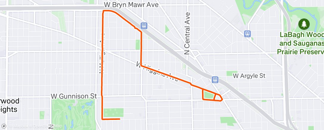 Map of the activity, Morning Run