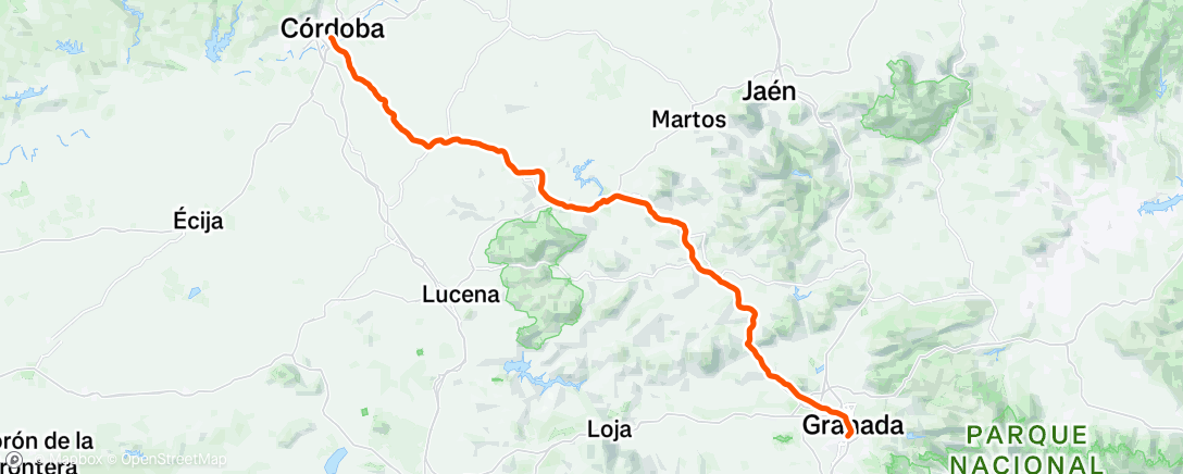 Map of the activity, GRANADA- CÓRDOBA