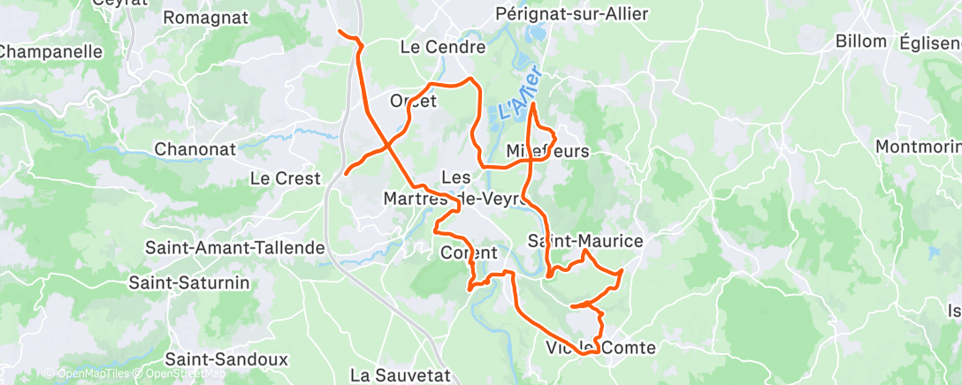 Map of the activity, Les montagnes russes avec Francois