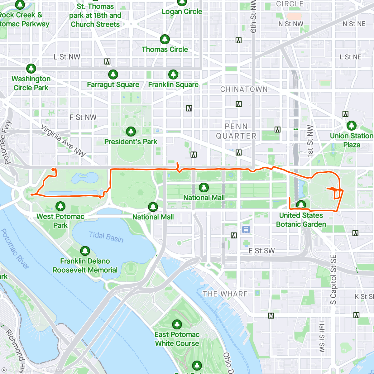 Mapa de la actividad (DC Monuments and Capitol Tour)