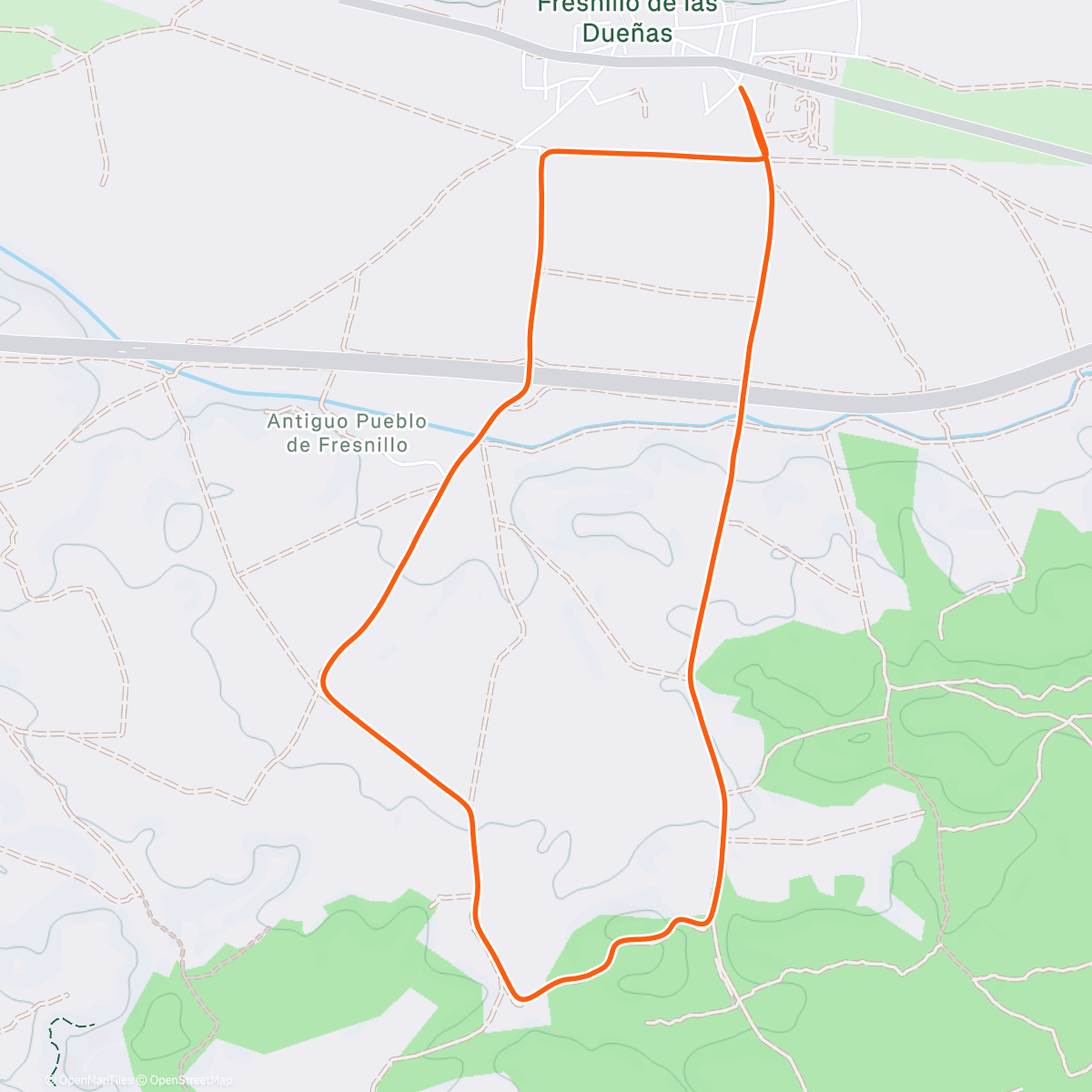 Map of the activity, GRAJO RUN FRESNILLO DE LAS DUEÑAS