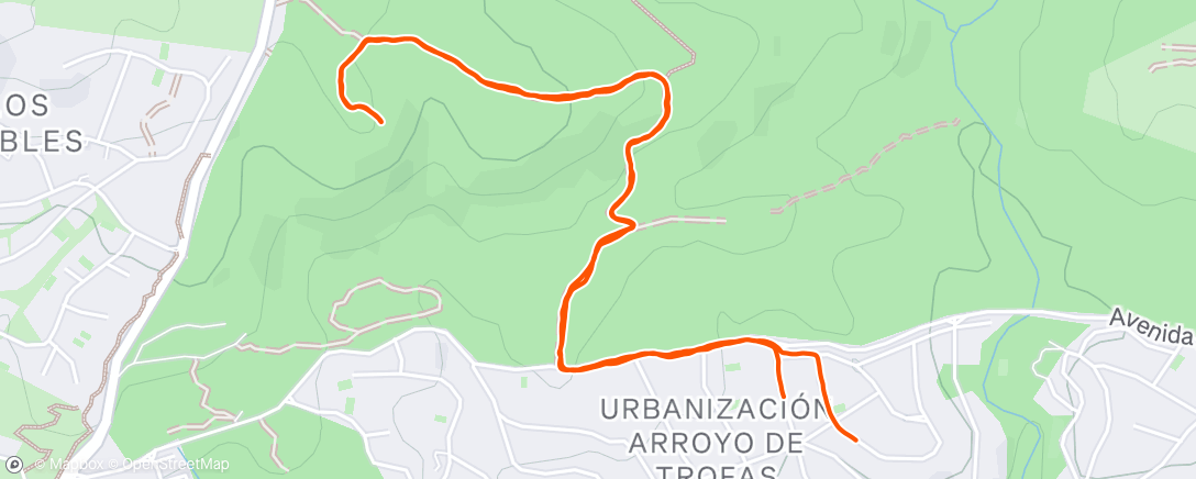 Map of the activity, Caminata de noche