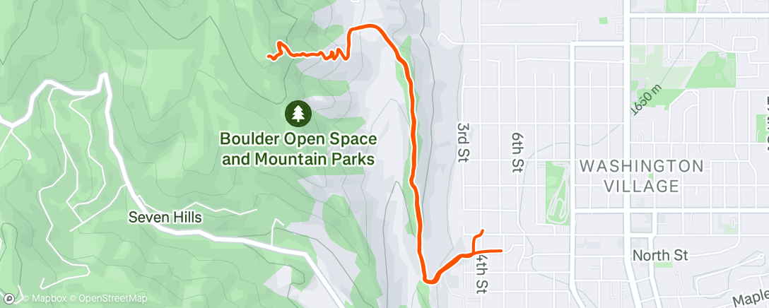 Map of the activity, Afternoon Trail Run