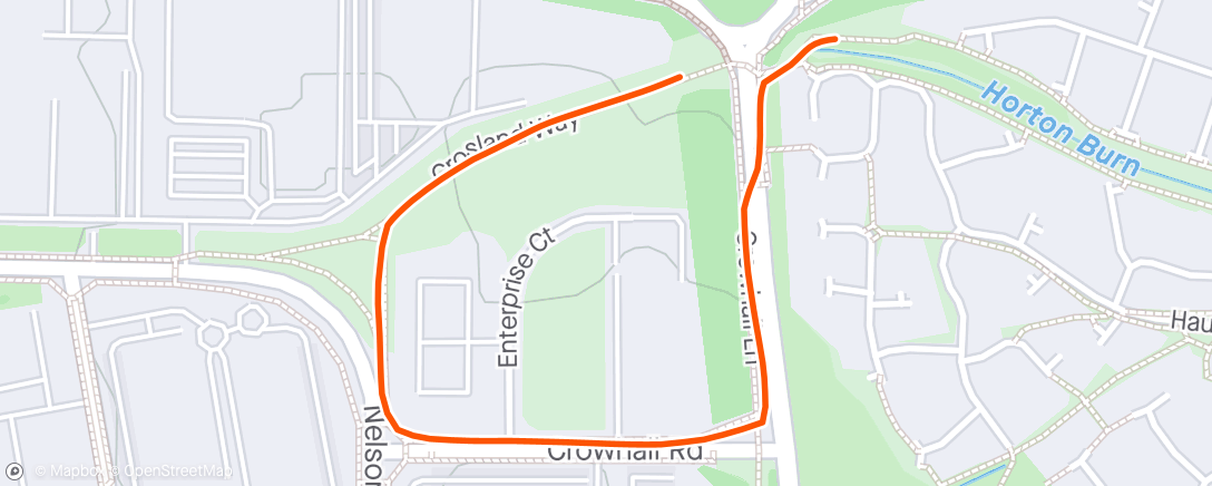 Map of the activity, Afternoon Run