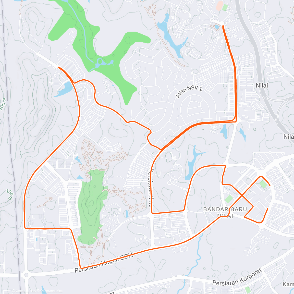 活动地图，Nilai Half Marathon 1:45 pacer