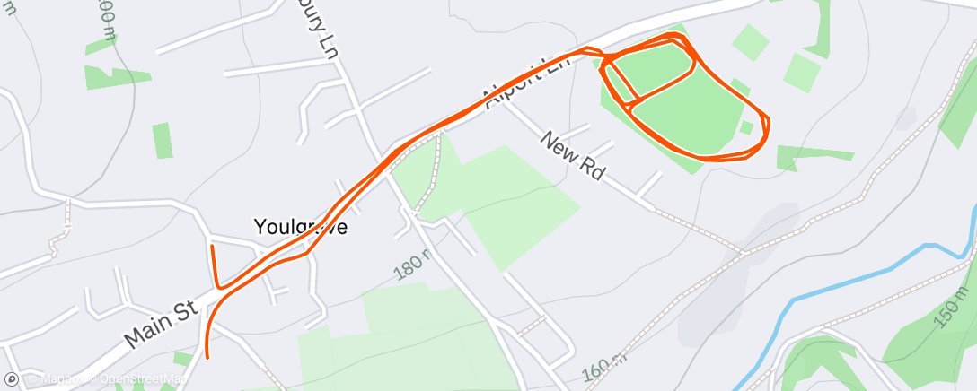 Map of the activity, Morning Run - warmup
