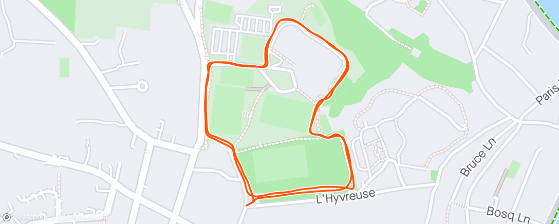 Karte der Aktivität „Tuesday Evening Run”