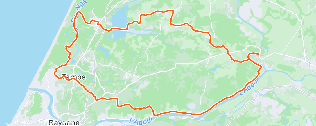 Map of the activity, Sortie vélo dans l'après-midi