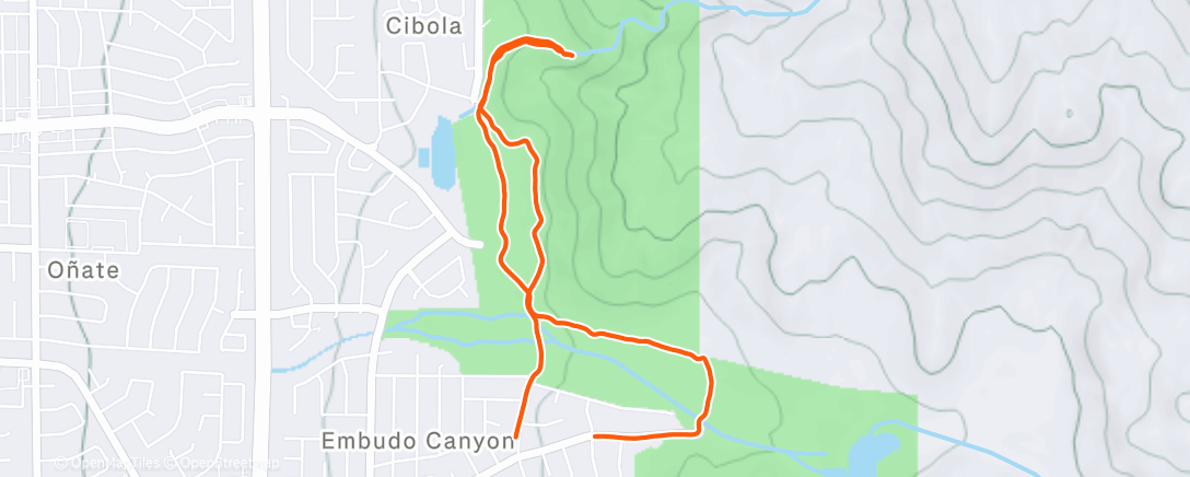 Map of the activity, Afternoon Run