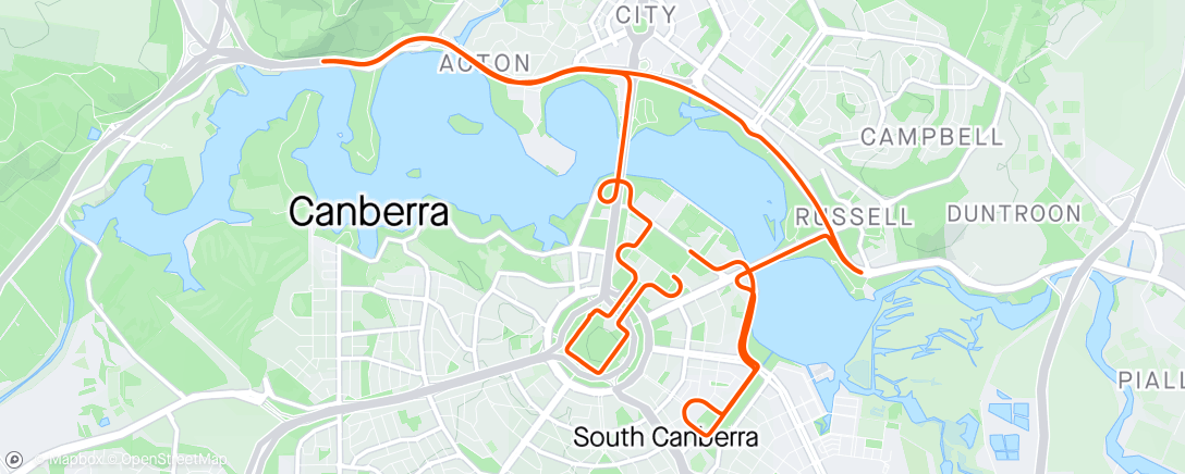 Map of the activity, Canberra Times Half Marathon