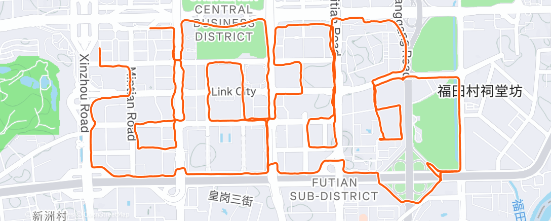 Map of the activity, Night Run