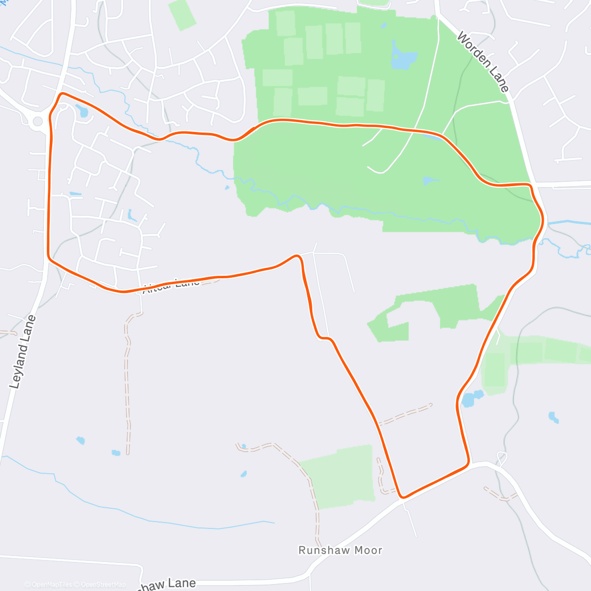 Map of the activity, Worden Park 10k - 4th