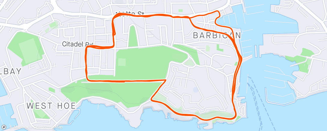 Map of the activity, Madeira Road loops X 3 with JF