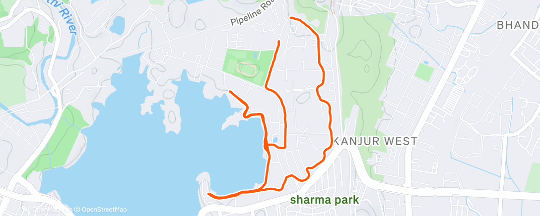 Map of the activity, Evening Run