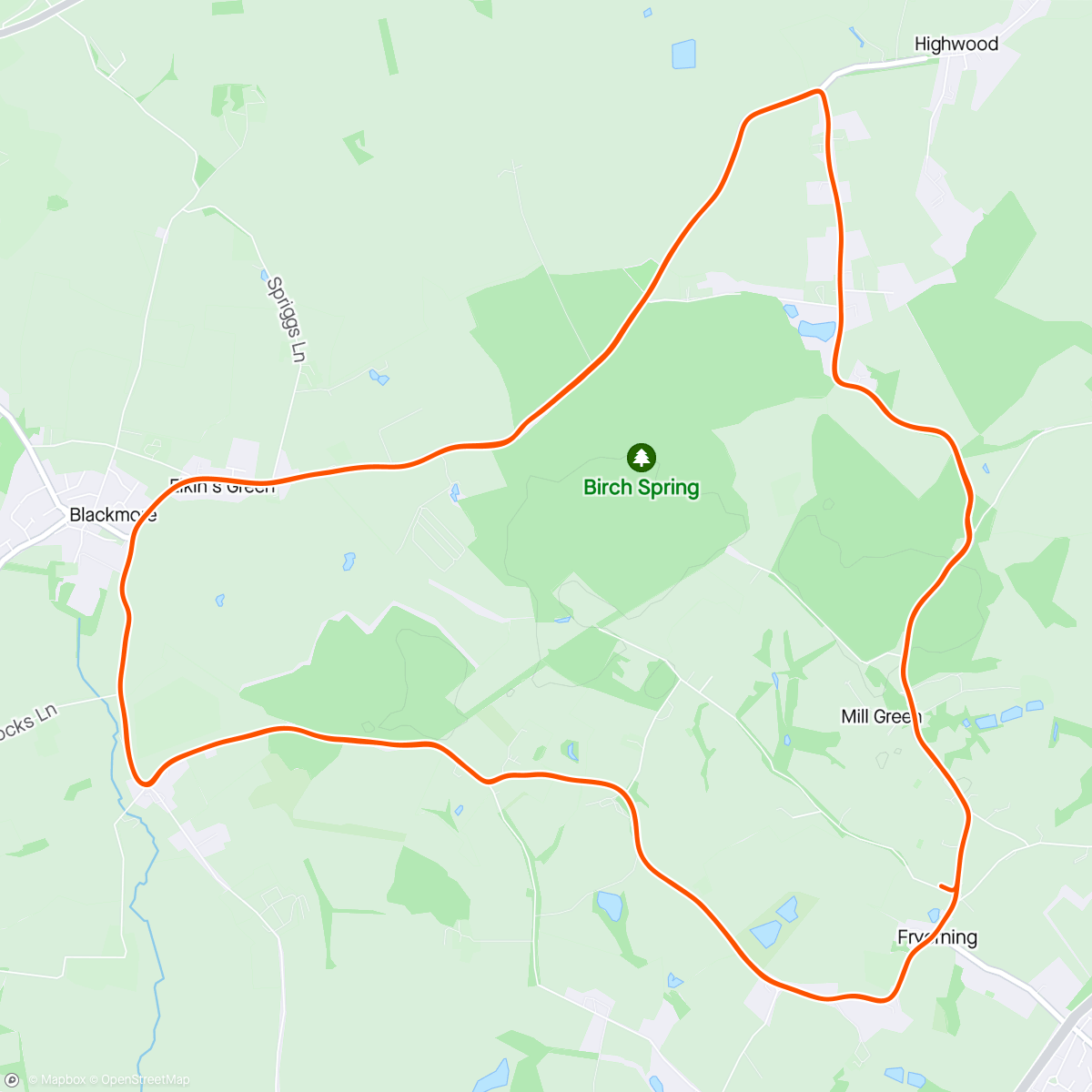 Map of the activity, Shaftesbury 25 -> 55:54 🥇Road Bike 🥈Overall