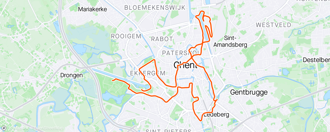 Map of the activity, Halve marathon Gent