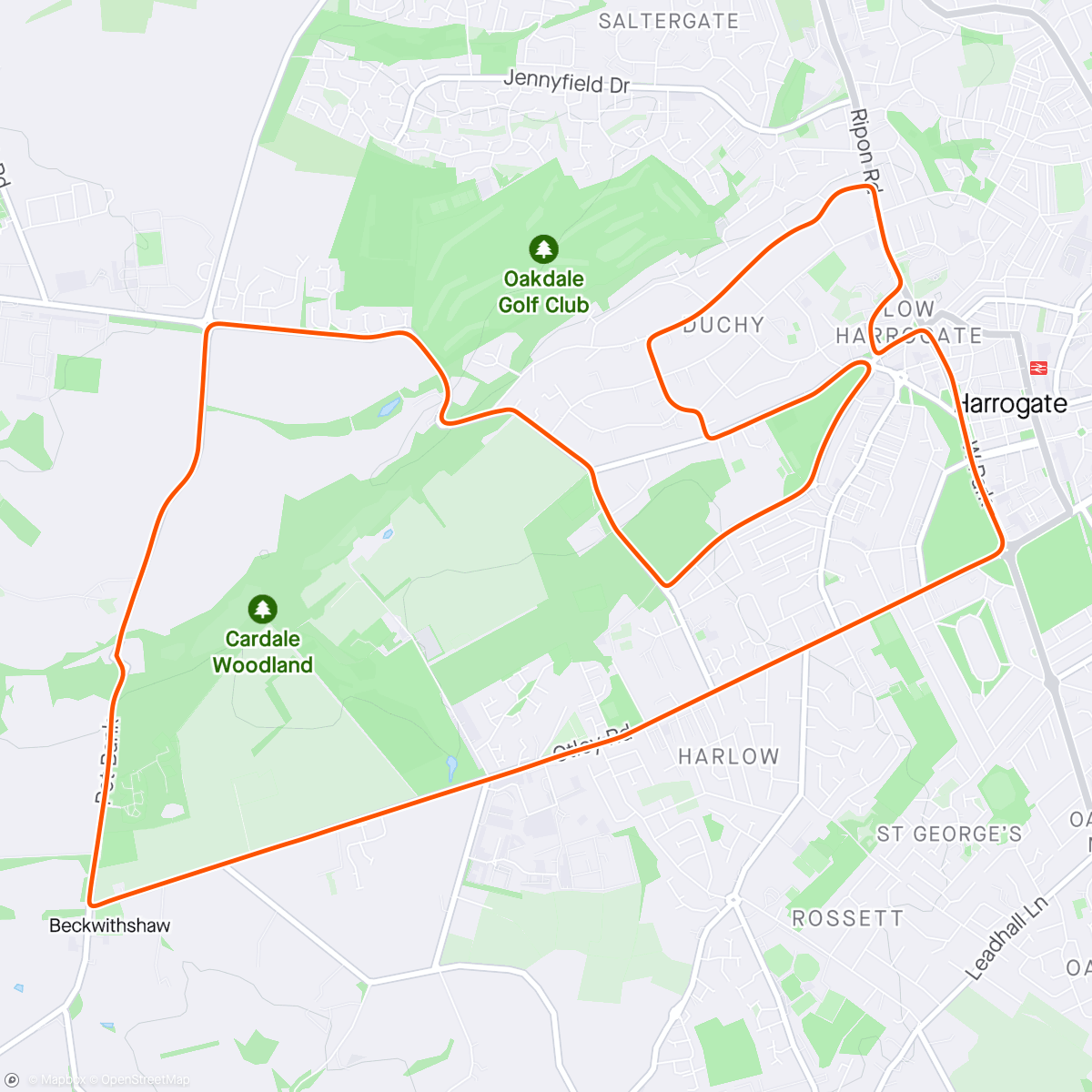 Mappa dell'attività Zwift - 2019 Worlds Harrogate Circuit in Yorkshire